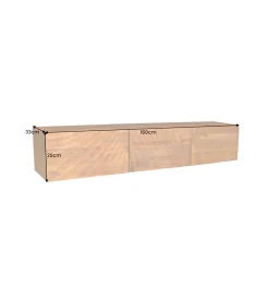 Invicta Interior Stolik pod Tv wiszący DAVIDE Scorpion 160 cm drewno mango brąz