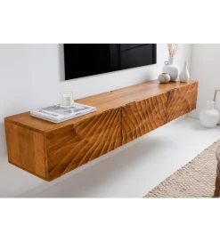 Invicta Interior Stolik pod Tv wiszący DAVIDE Scorpion 160 cm drewno mango brąz