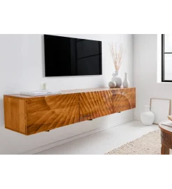 Invicta Interior Stolik pod Tv wiszący DAVIDE Scorpion 160 cm drewno mango brąz