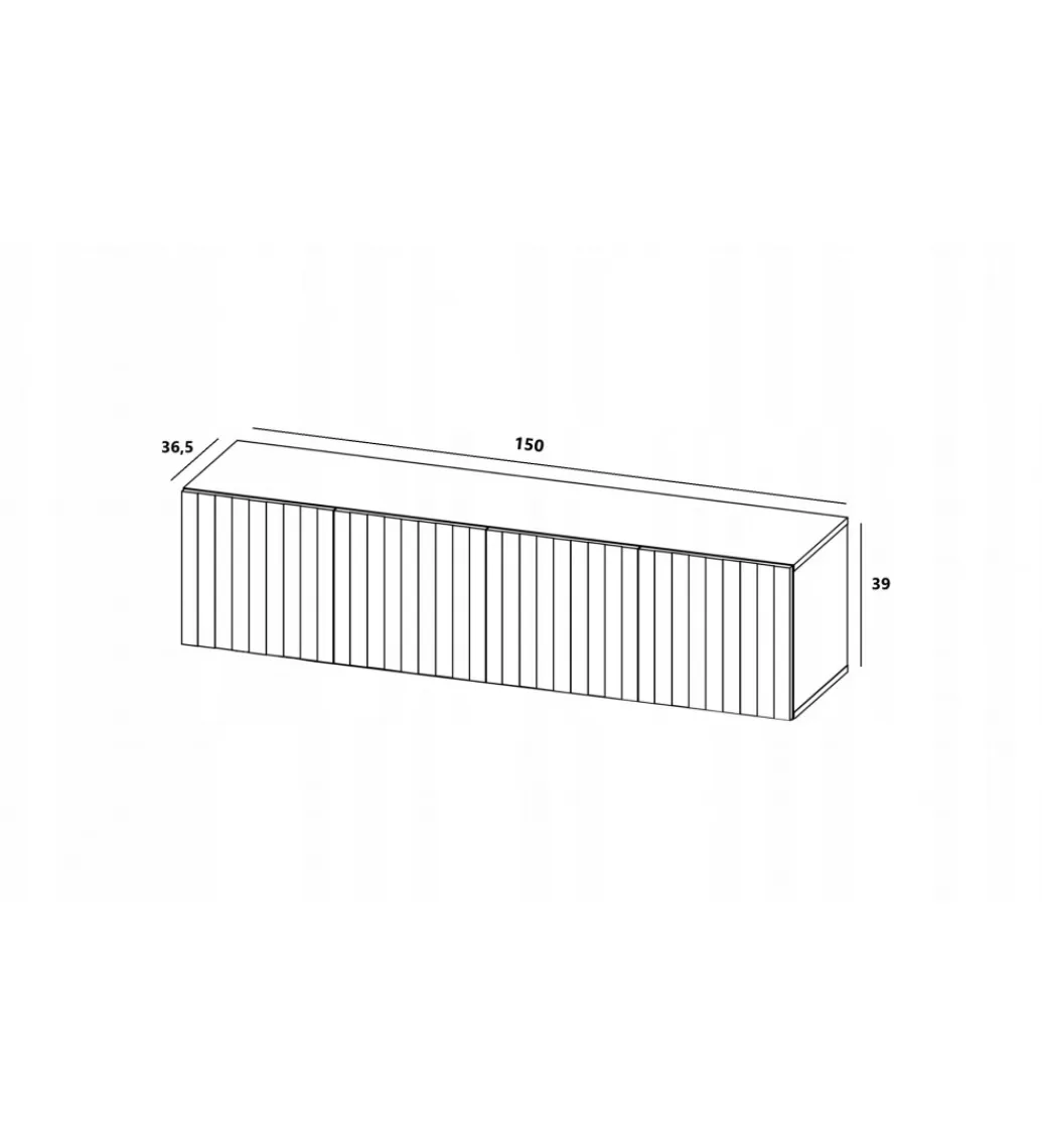 Polski Design ML Stolik pod TV wiszący ELPIS 150 cm biały