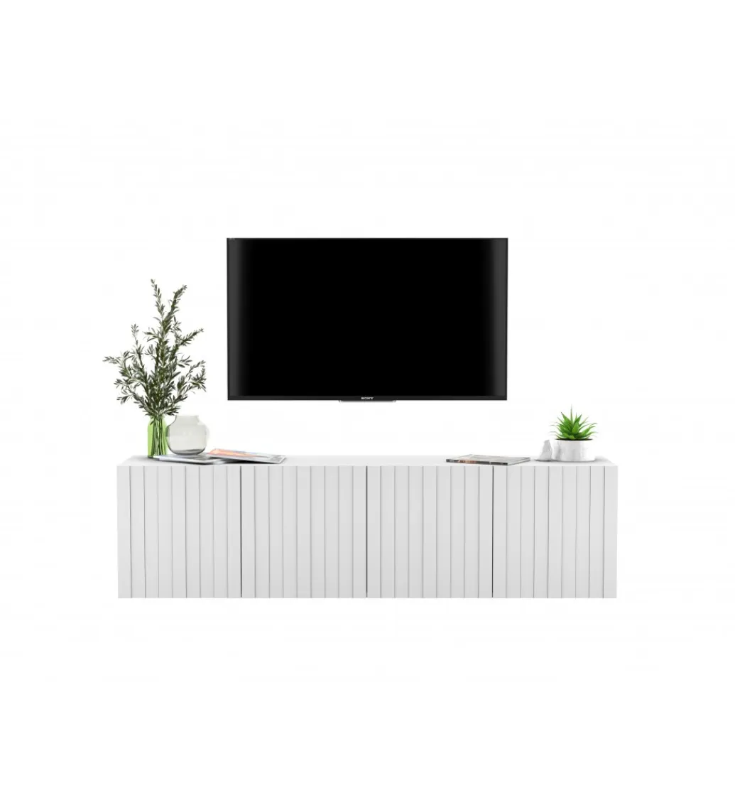 Polski Design ML Stolik pod TV wiszący ELPIS 150 cm biały