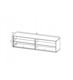 Polski Design ML Stolik pod TV wiszący ELPIS 150 cm biały