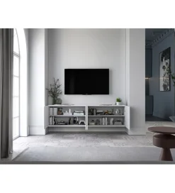 Polski Design ML Stolik pod TV wiszący ELPIS 150 cm biały
