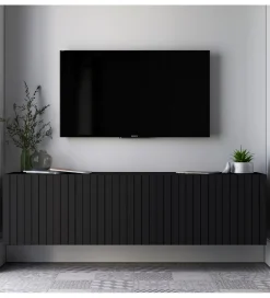Polski Design ML Stolik pod TV wiszący ELPIS 150 cm czarny