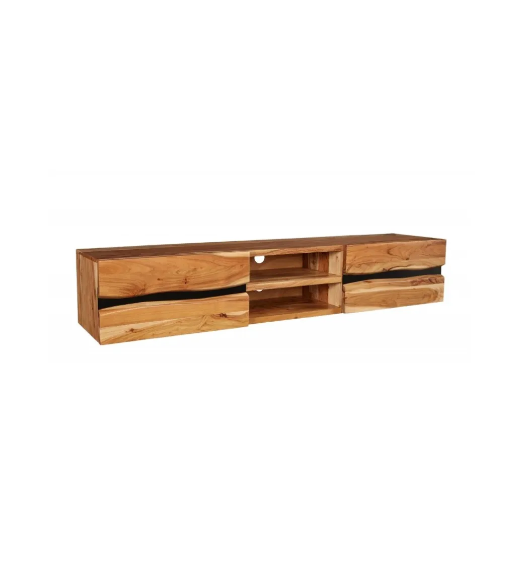 Invicta Interior - przedsprzedaż Stolik pod Tv wiszący EUFRAT Amazonas 160 cm drewno akacja