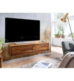 WOHNLING, GERMANY Stolik pod Tv wiszący INDIOS 108 cm drewno sheesham