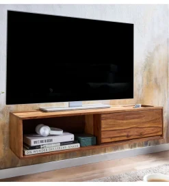 WOHNLING, GERMANY Stolik pod Tv wiszący INDIOS II 108 cm drewno sheesham