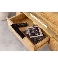 Invicta Interior Stolik pod TV wiszący IRON CRAFT 160 cm drewno mango