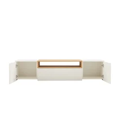 Invicta Interior Stolik pod TV wiszący LOFT 160 cm biało naturalna
