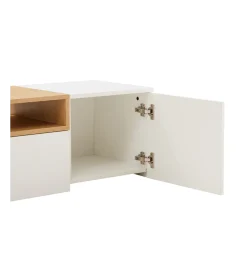 Invicta Interior Stolik pod TV wiszący LOFT 160 cm biało naturalna