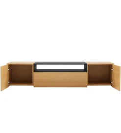 Invicta Interior Stolik pod TV wiszący LOFT 160 cm naturalna czarna