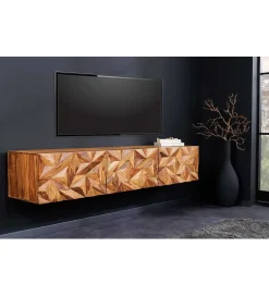Invicta Interior Stolik pod TV wiszący MIRANDA 160 cm drewno sheesham