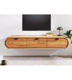 Invicta Interior - przedsprzedaż Stolik pod TV wiszący ORGANIC 160 cm drewno akacja