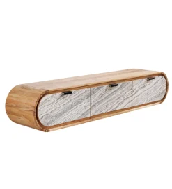 Invicta Interior Stolik pod TV wiszący ORGANIC 160 cm drewno akacja kolor kamienia