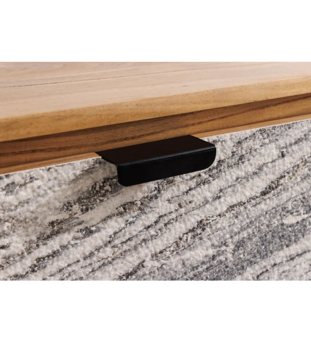 Invicta Interior Stolik pod TV wiszący ORGANIC 160 cm drewno akacja kolor kamienia