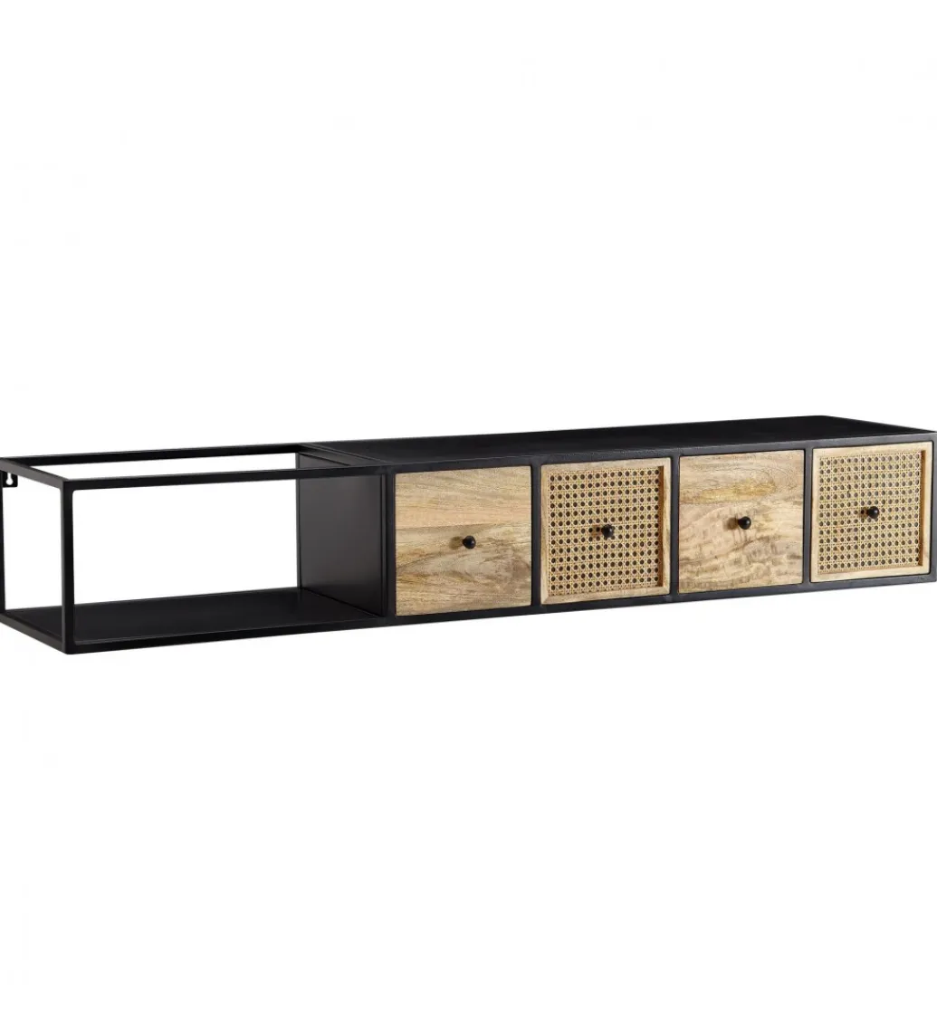 WOHNLING, GERMANY Stolik pod TV wiszący SANDINO 150 cm drewno mango