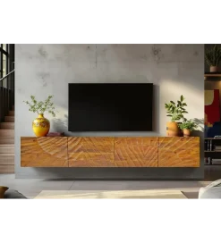 Invicta Interior Stolik pod TV wiszący SCORPION 200 cm drewno mango