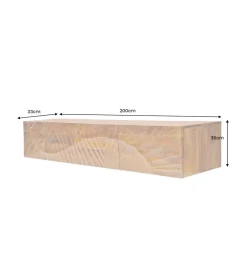 Invicta Interior Stolik pod TV wiszący SCORPION 200 cm drewno mango