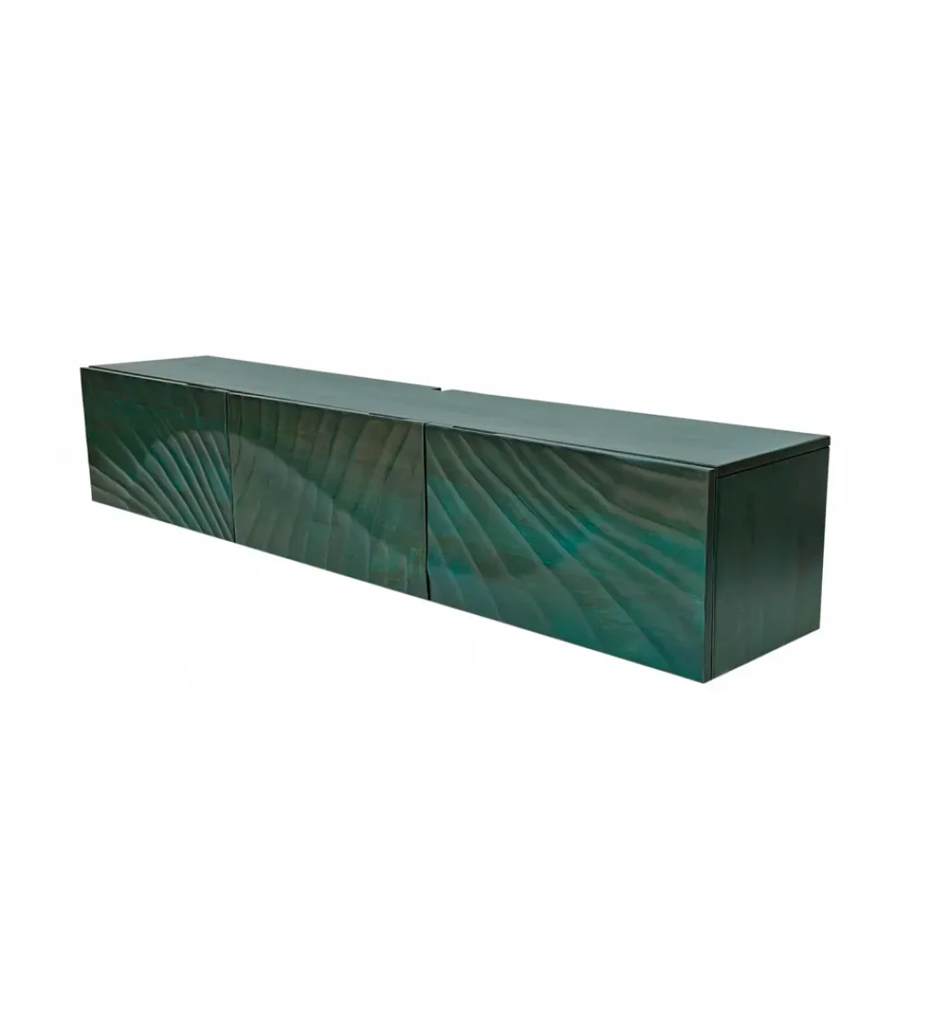 Invicta Interior Stolik pod TV wiszący SWEET GOLDEN SUNSET 160 cm drewno mango turkusowy