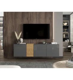 Polski Design ML Stolik pod TV wiszący VANTA 160 cm antracytowy