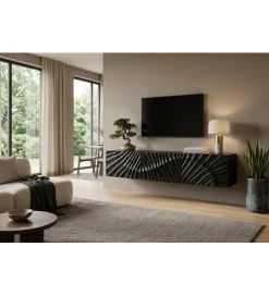 Invicta Interior Stolik pod TV wiszący ZEUS Scorpion 160 cm drewno mango