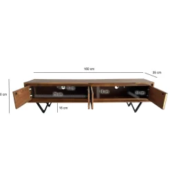WOHNLING, GERMANY Stolik pod TV WOHNLING 160 cm drewno sheesham