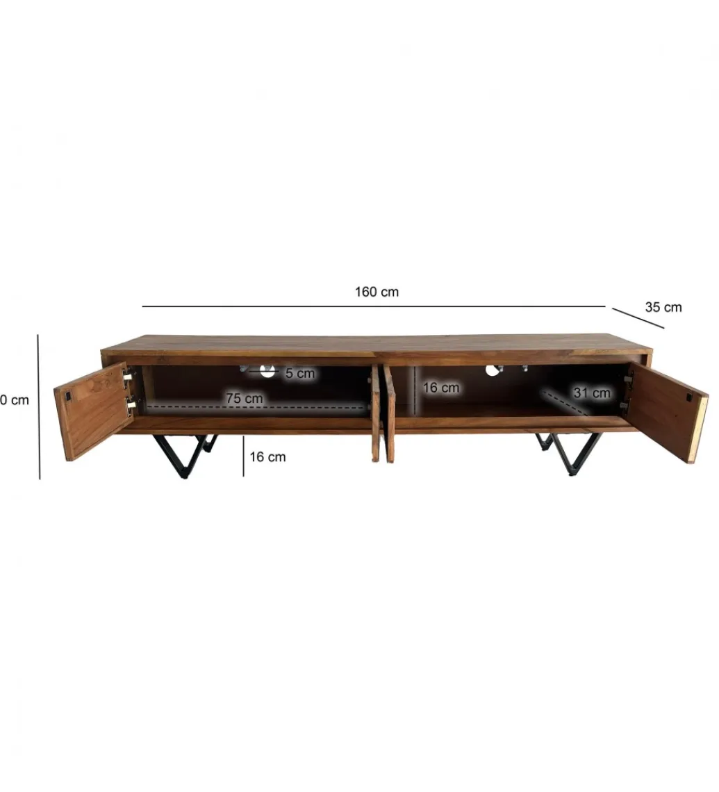 WOHNLING, GERMANY Stolik pod TV WOHNLING 160 cm drewno sheesham