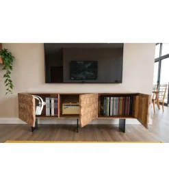 WOHNLING, GERMANY Stolik pod TV WOHNLING 160 cm drewno akacja