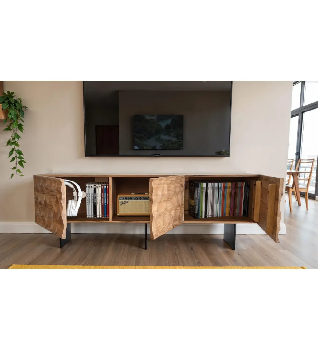 WOHNLING, GERMANY Stolik pod TV WOHNLING 160 cm drewno akacja