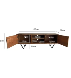 WOHNLING, GERMANY Stolik pod TV WOHNLING 150 cm drewno sheesham