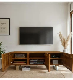 WOHNLING, GERMANY Stolik pod TV WOHNLING 160 cm drewno akacja