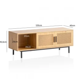 WOHNLING, GERMANY Stolik pod TV WOHNLING 120 cm w optyce dąb