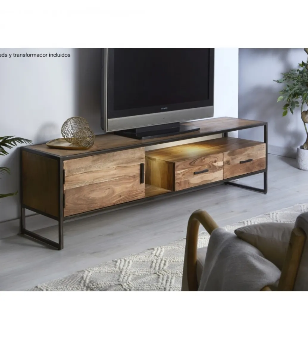 Invicta Interior Stolik TV ARTAMA 175 cm drewno akacja