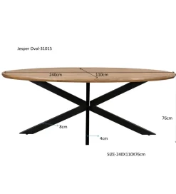 LF-Design Stół owalny JESPER 240 cm drewno mango
