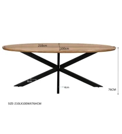 LF-Design Stół owalny JESPER 210 cm drewno mango