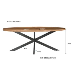 LF-Design Stół owalny ROCKY 240 cm drewno mango