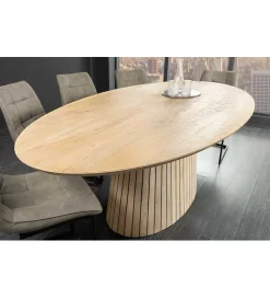 Invicta Interior Stół owalny TOMES 220 cm drewno mango bielone