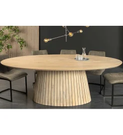 Invicta Interior Stół owalny TOMES 220 cm drewno mango bielone