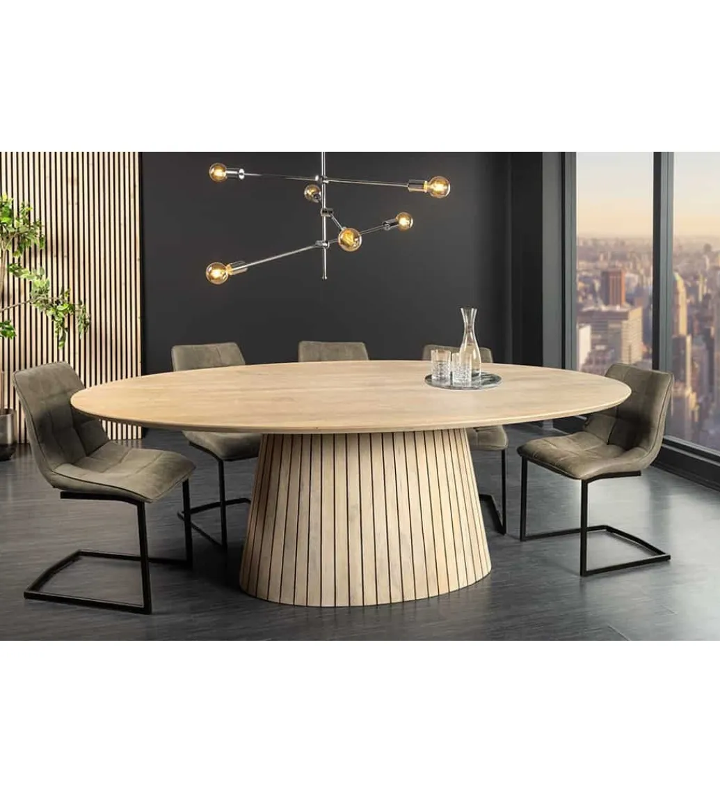 Invicta Interior Stół owalny TOMES 220 cm drewno mango bielone