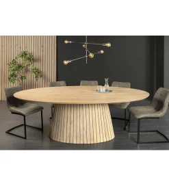 Invicta Interior Stół owalny TOMES 220 cm drewno mango bielone