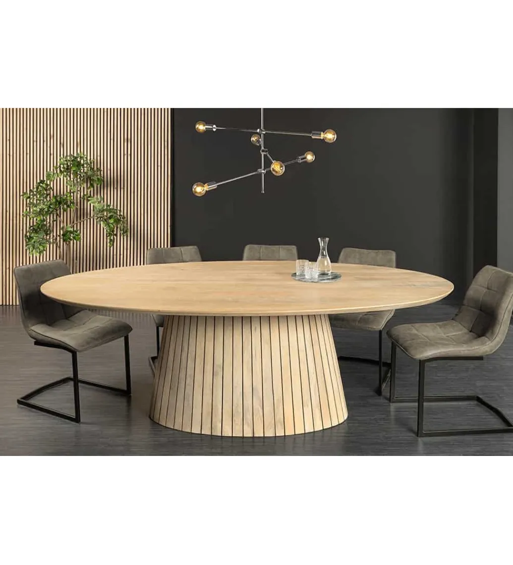 Invicta Interior Stół owalny TOMES 220 cm drewno mango bielone