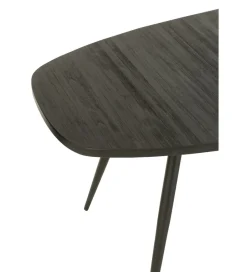 J-Line Stół owalny ZAMBIA 200 cm drewno teak czarny
