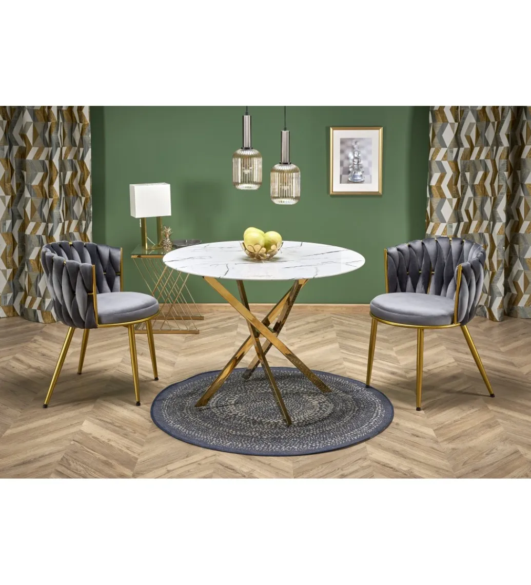 Halmar Stół RAYMOND II 100 cm w optyce białego marmuru