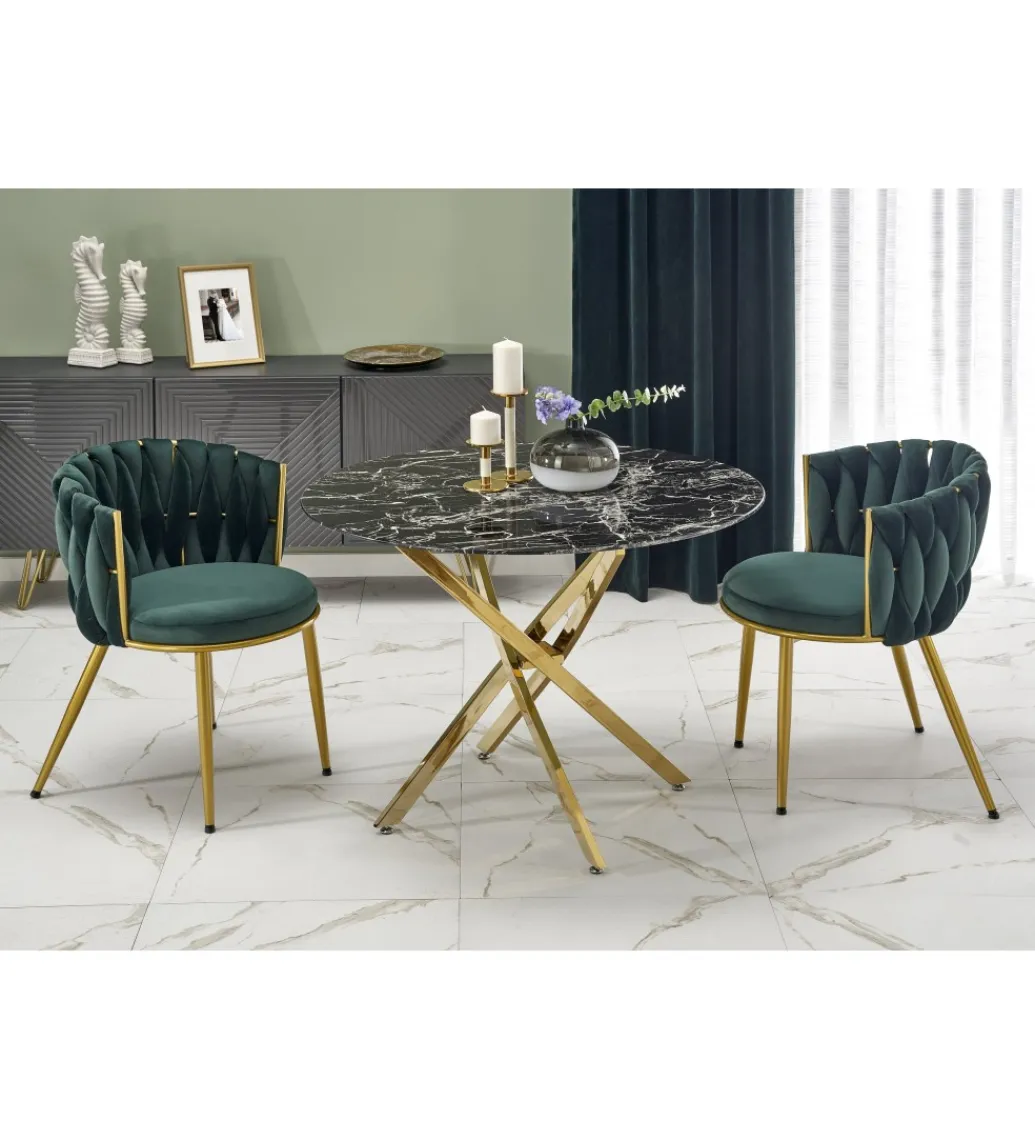 Halmar Stół RAYMOND II 100 cm w optyce czarnego marmuru