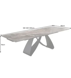 Invicta Interior Stół rozkładany AMININ 180 cm - 260 cm ceramika w optyce marmuru