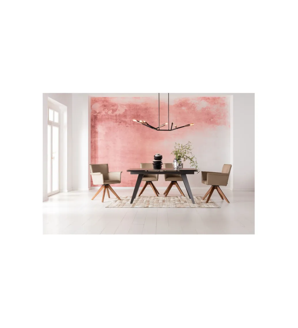 KDesign Stół rozkładany AMSTERDAM od 160 do 240 cm ceramika czarna szkło