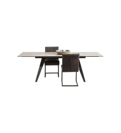 KDesign Stół rozkładany AMSTERDAM od 160 do 240 cm ceramika czarna szkło