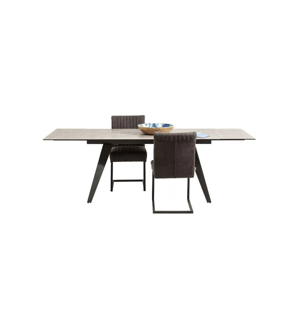 KDesign Stół rozkładany AMSTERDAM od 160 do 240 cm ceramika czarna szkło