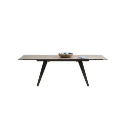 KDesign Stół rozkładany AMSTERDAM od 160 do 240 cm ceramika czarna szkło