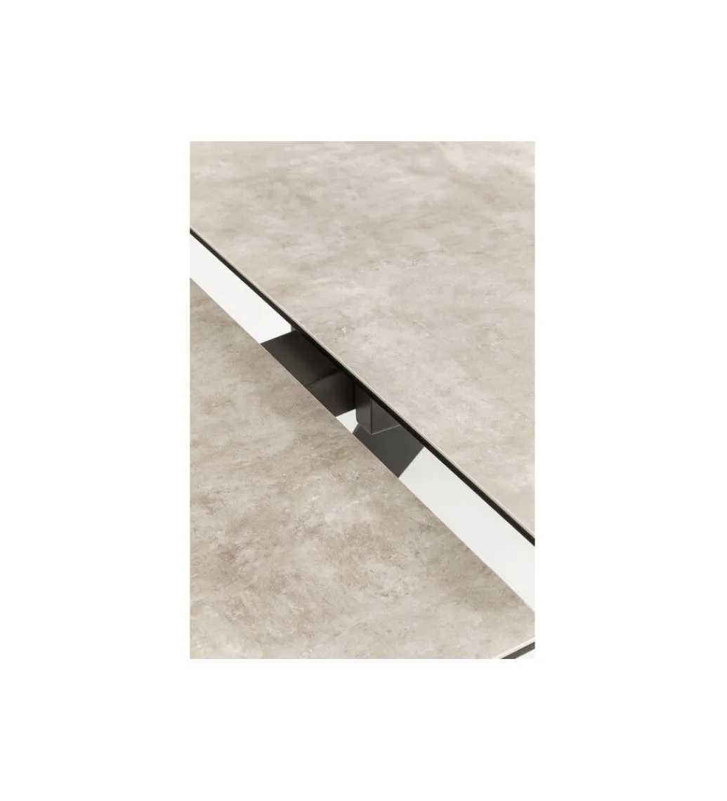 KDesign Stół rozkładany AMSTERDAM od 160 do 240 cm ceramika czarna szkło